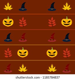 halloween autumn pumpkin fallen leaves hubcap witch vector