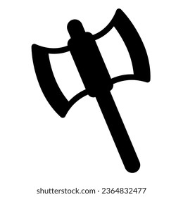 hacha de Halloween, poleaxe, ícono sólido de arma medieval, concepto de halloween, hacha, signo de vector de cuchilla sobre fondo blanco, icono de estilo glifo para concepto móvil y diseño web. Gráficos vectoriales