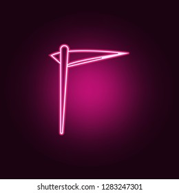 Halloween axe with blood  icon. Elements of Halloween in neon style icons. Simple icon for websites, web design, mobile app, info graphics