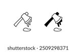 Halloween Axe icon design with white background stock illustration