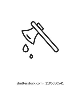 Halloween axe icon. Vector illustration line symbol
