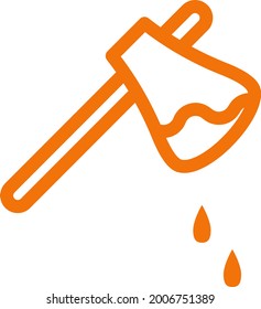 Halloween axe, illustration, vector on a white background.