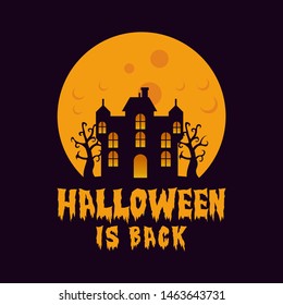 halloween is back logo vector illustrations template