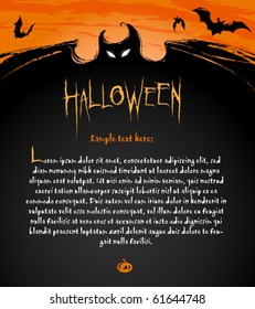 Halloween Backdrop Composition for banners, labels and invitation cards