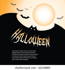 Halloween Backdrop with Flying Bats