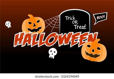 Halloween backdrop theme, with halloween element pumpkins and skulls