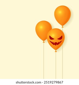 Halloween background with ballons. Greeting card for party and sale.