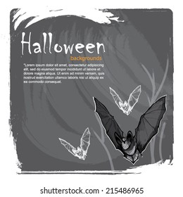 Halloween background with bats