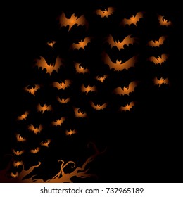 halloween background with bats 