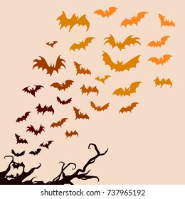 halloween background with bats 