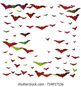 Halloween background. Bats isolated on white. 