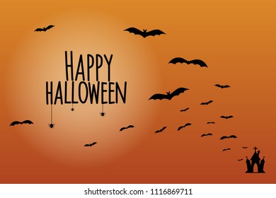 Halloween Background Bats silhouettes, vector illustration,EPS10