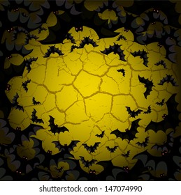 Halloween background with bats and space for your message inside