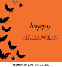 Halloween-Hintergrund mit Fledermäusen. Vektorgrafik "Happy Halloween"