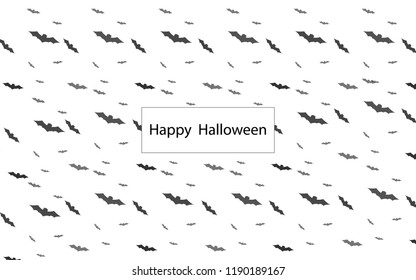 Halloween background bats ,background white and black ,vector illustration