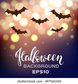Halloween background with bats for your design. Vector illustration EPS10.