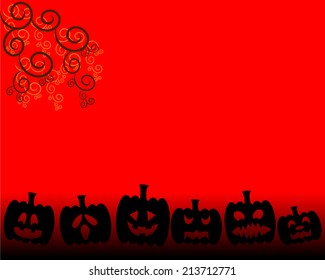 Halloween Background with black pumpkin lantern