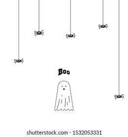 halloween background black and white with spiders