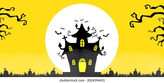 Fondo de Halloween con vista en negro y amarillo