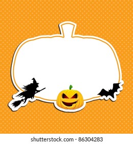 Halloween background with blank pumpkin shape for text