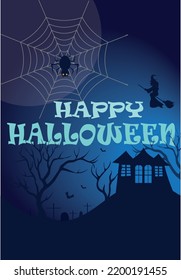 Halloween background blue color vector