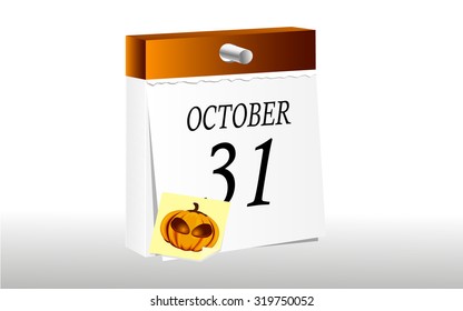 Halloween background. Calendar.