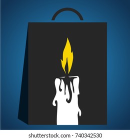Halloween background with candle design vector illustration.