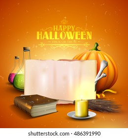 Halloween background or card with Halloween elements and with place for your text
