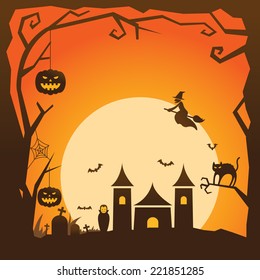 Halloween Background with Castle