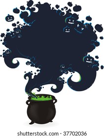 halloween background with cauldron