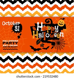 Halloween background of cheerful pumpkins.