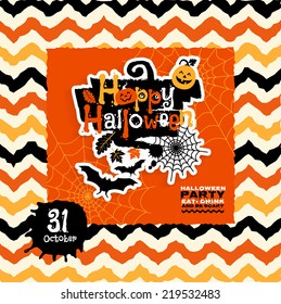 Halloween background of cheerful pumpkins.