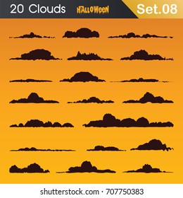 Halloween Background. Cloud Set.