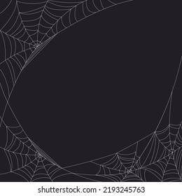 Halloween background with cobweb. Scary symbol of the Halloween. Vector template for web design, social media post, layout for promo flyers.