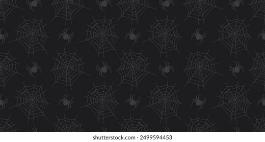 Halloween background with cobwebs and spiders