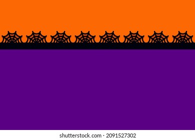 halloween background, colorful vector illustration. border with orange and purple copy space. creepy festive backdrop.