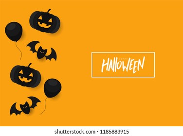 halloween background concept with orange color, celebrate halloween day
