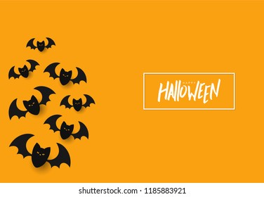 halloween background concept with orange color, celebrate halloween day