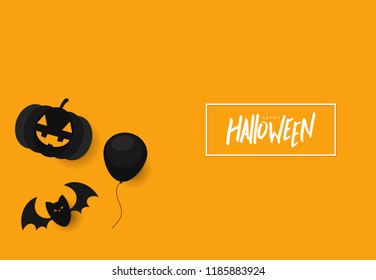 halloween background concept with orange color, celebrate halloween day