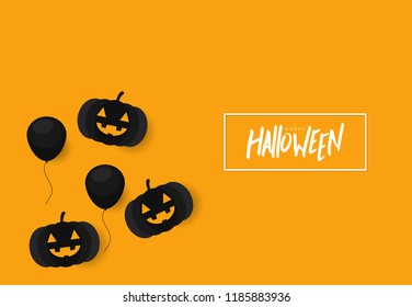 halloween background concept with orange color, celebrate halloween day