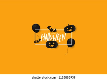 halloween background concept with orange color, celebrate halloween day