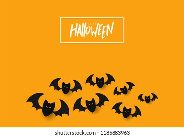 halloween background concept with orange color, celebrate halloween day