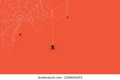 Halloween background concept. Spider and cobweb background