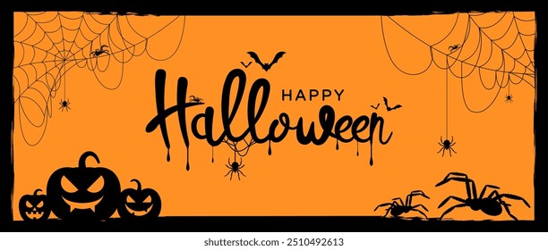 Halloween background concept. Spider and cobweb background