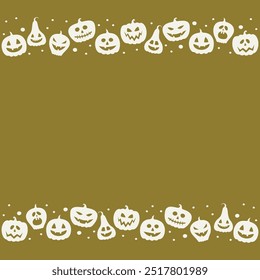 Halloween background with creepy pumpkin lanterns. Vector