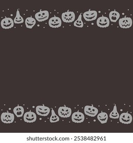 Halloween background with creepy pumpkin lanterns. Vector