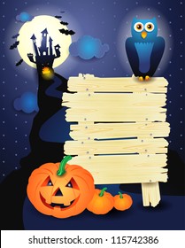 Halloween background with custom sign, vector