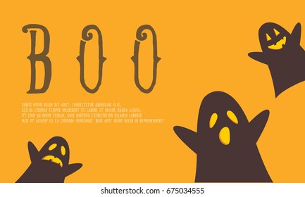Halloween background with cute ghost