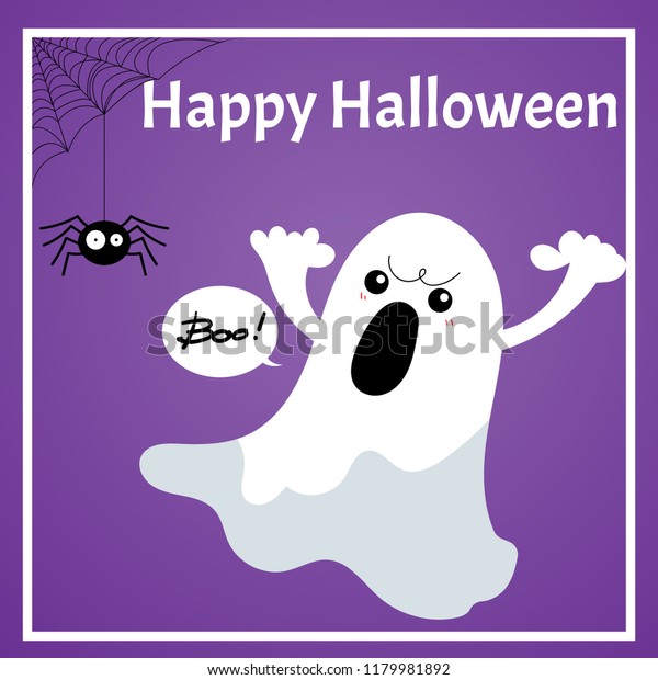 Halloween Background Cute Ghost Buntings Boo Stock Vector Royalty Free 1179981892