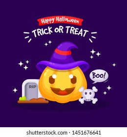 Halloween Background with cute Pumpkin Character Illustration